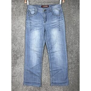Kipone Wide Leg Jeans Womens Size 29 Blue‎ Stretch Denim Pockets